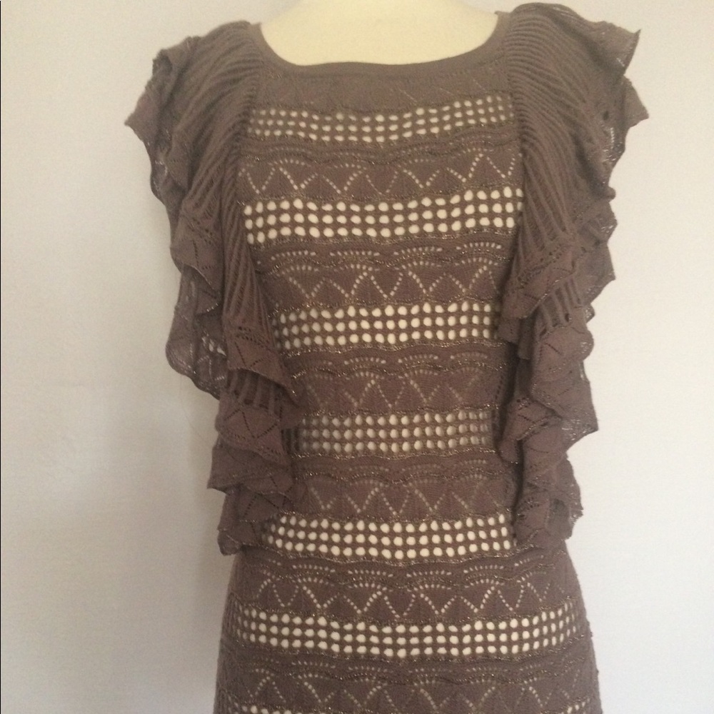 Anthropologie Knitted and Knotted Ruffle Sweater
